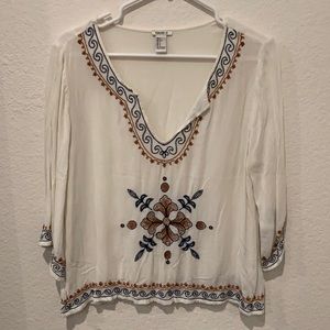 Boho Embroidered Top